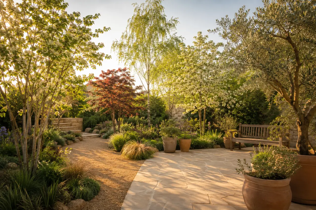 Petit jardin, grand effet : 7 arbres qui structurent sans assombrir