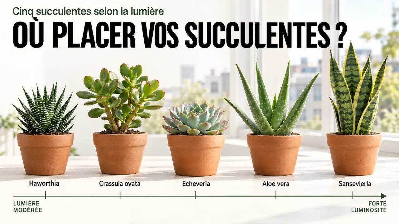 Plantes succulentes intérieur classées selon leur besoin de luminosité