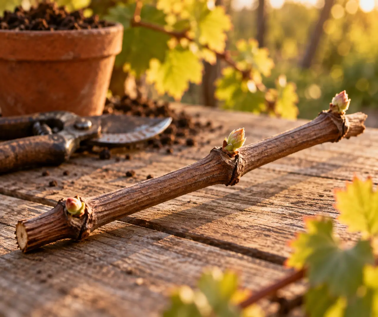 Un sarment de 20 à 30 cm suffit pour bouturer une vigne fidèle