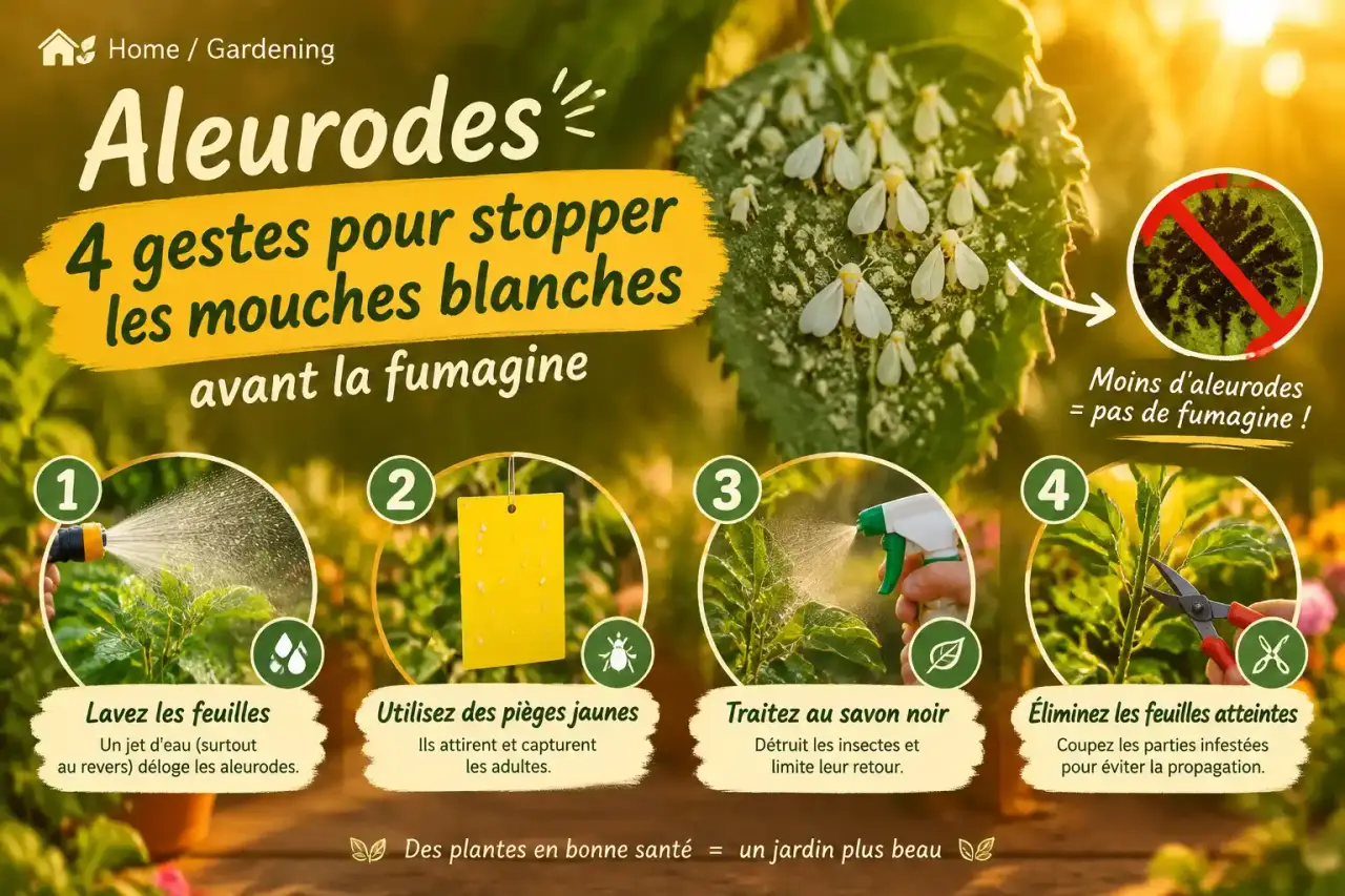 Aleurodes : 4 gestes pour stopper les mouches blanches avant la fumagine