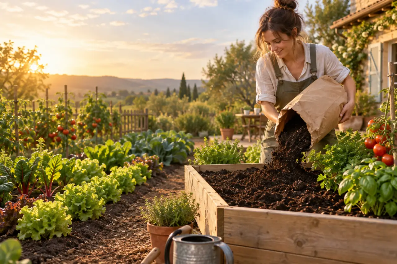 Terreau potager en pleine terre ou en carré : jusqu'à 50 % de dosage selon votre sol