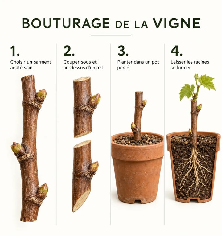Bouturage vignes : étapes de préparation, coupe et plantation d'une bouture