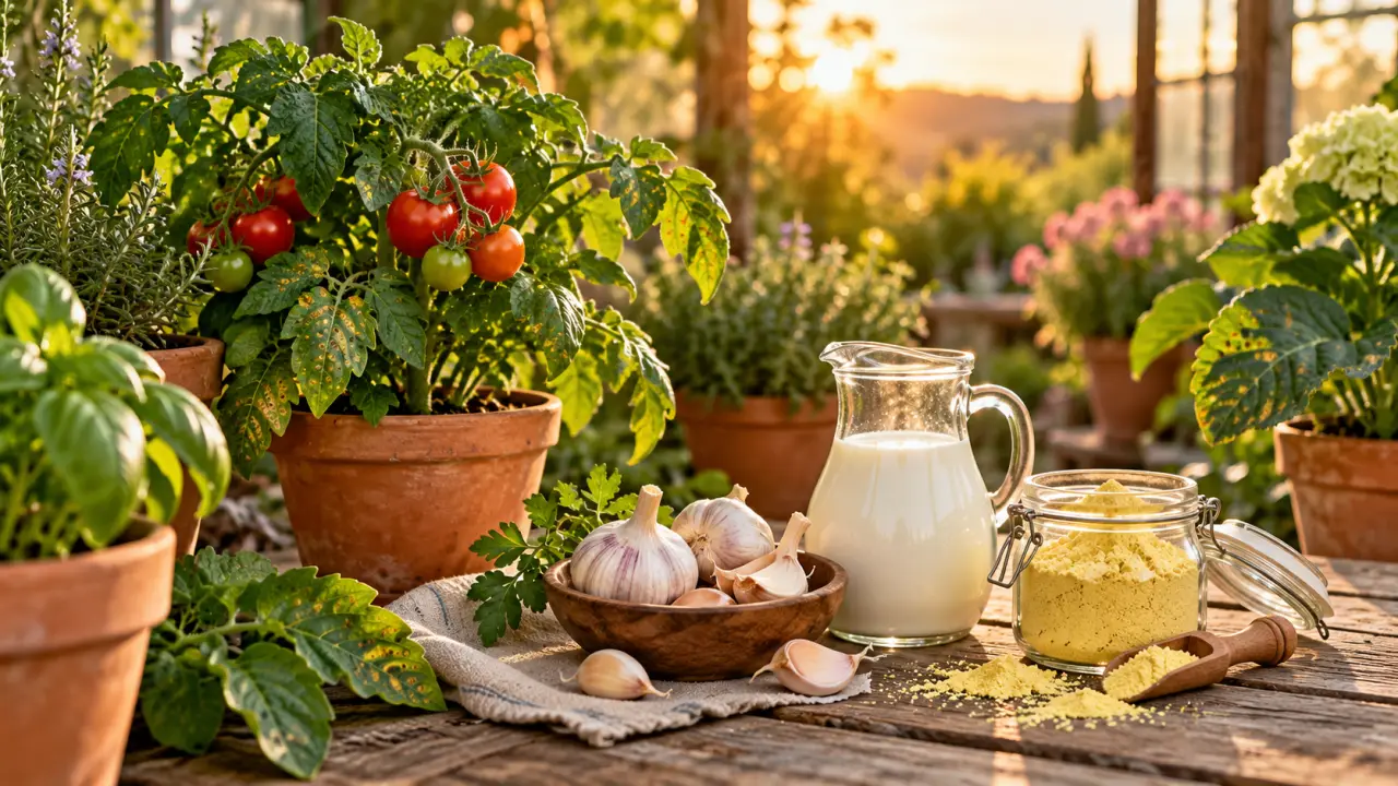 Fongicide naturel : choisir entre ail, lait et soufre sans abîmer ses plantes